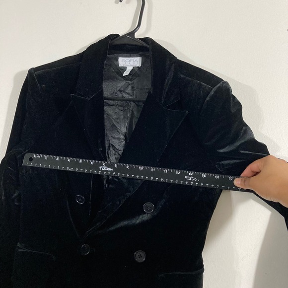 Sofia Jeans Velvet Blazer Womens XS Black Double Breasted SV-001B - Picture 8 of 10